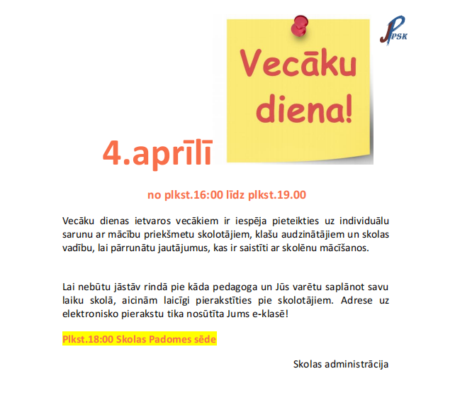 Vecāku diena 22.03