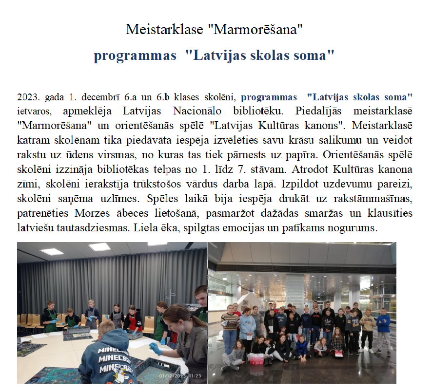 Meistarklase Marmorana
